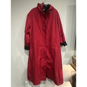 Jessica London Outerwear 22WT Red hooded rain coat  contract‎ cuffs